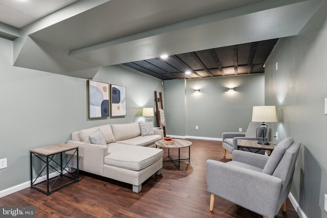 2994 Hope Mill Ln, Adamstown, MD 21710 - living area featuring dark wood-type flooring and baseboards