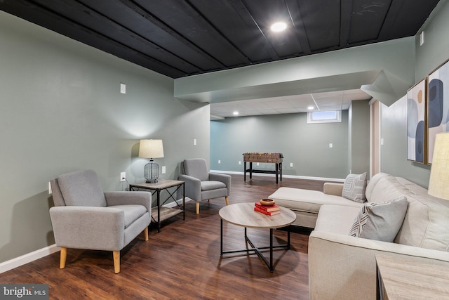 2994 Hope Mill Ln, Adamstown, MD 21710 - living room featuring baseboards, recessed lighting, and dark wood-style floors
