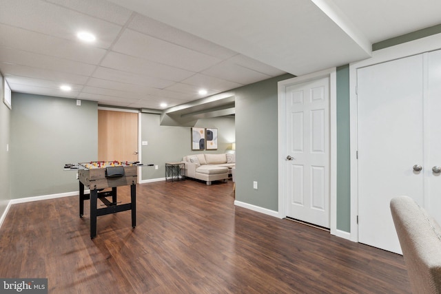 2994 Hope Mill Ln, Adamstown, MD 21710 - office area featuring baseboards, recessed lighting, and dark wood-style flooring