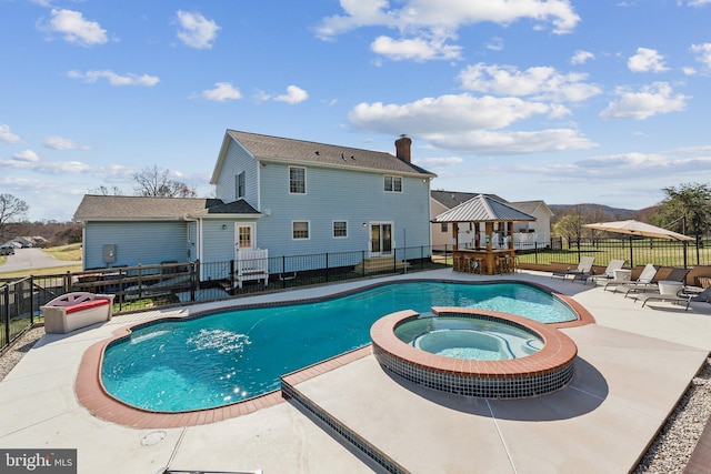 2994 Hope Mill Ln, Adamstown, MD 21710 - view of swimming pool featuring a patio area, fence, and a pool with connected hot tub