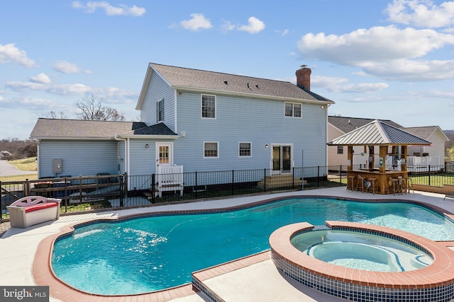 2994 Hope Mill Ln, Adamstown, MD 21710 - view of pool featuring fence, outdoor dry bar, a pool with connected hot tub, and a patio area