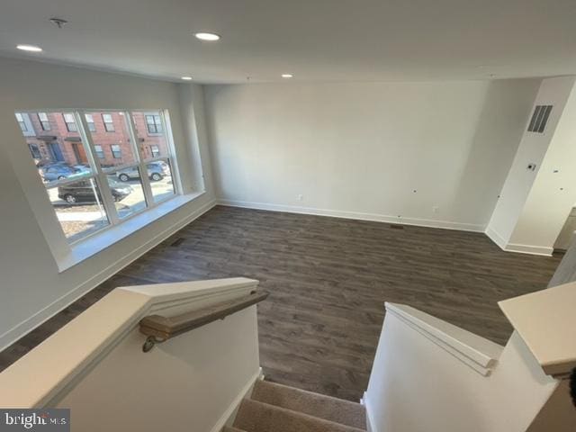 12 Mural Walk NE, Washington, DC 20011 - stairway with baseboards, recessed lighting, wood finished floors, and visible vents