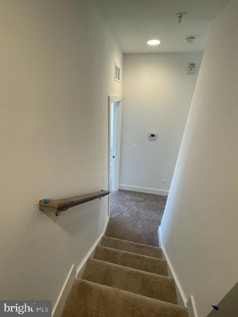 12 Mural Walk NE, Washington, DC 20011 - stairs with visible vents, carpet flooring, and baseboards