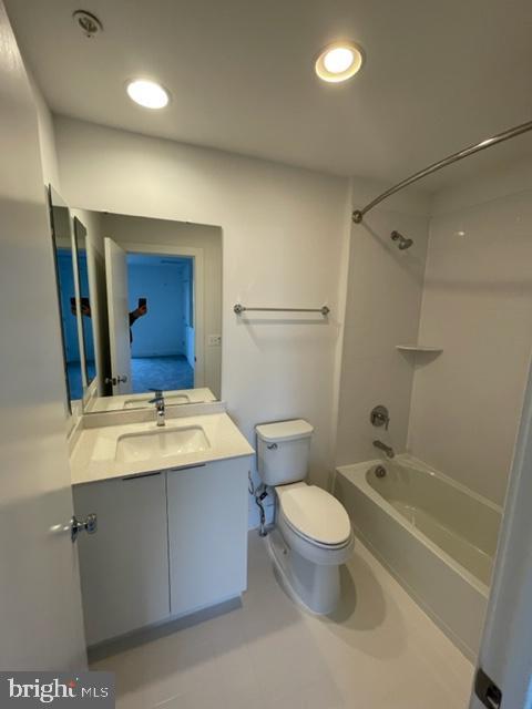 12 Mural Walk NE, Washington, DC 20011 - full bath with recessed lighting, vanity, shower / bathing tub combination, and toilet