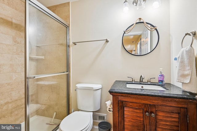 8013 Baileys Ln, Pasadena, MD 21122 - full bathroom with toilet, a stall shower, and vanity
