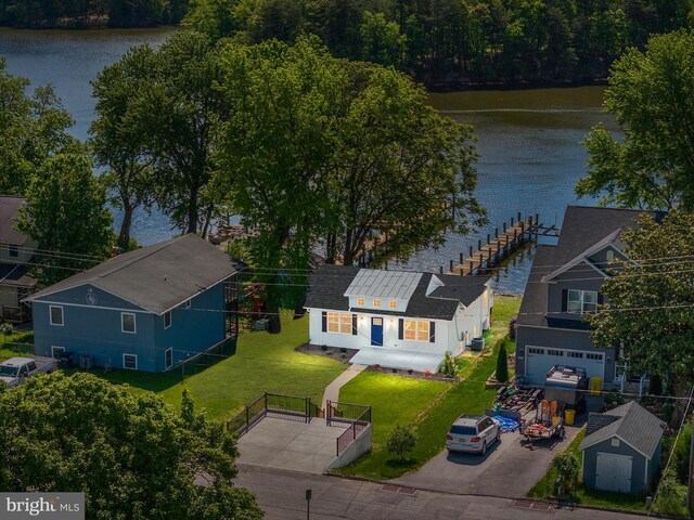 7847 Leymar Rd, Glen Burnie, MD 21060 - view from above of property with a large body of water