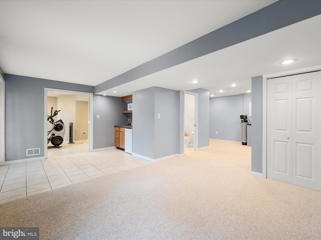 126 Boydton Plank Dr, Stephens City, VA 22655 - finished basement with light carpet, baseboards, bar, and recessed lighting