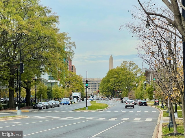 430 M St SW Unit N-205, Washington, DC 20024 - view of asphalt road with traffic lights, curbs, and street lights