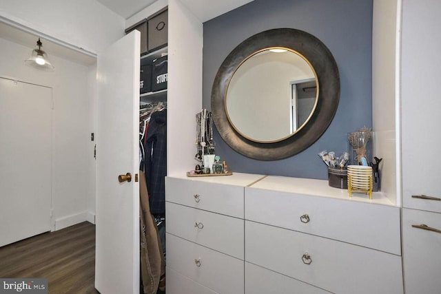 spacious closet with wood finished floors