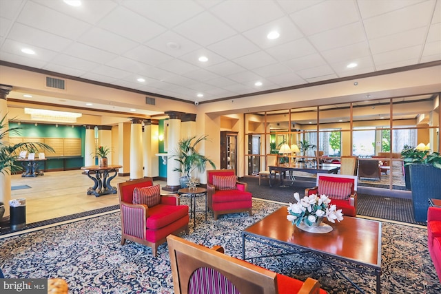 building lobby featuring visible vents