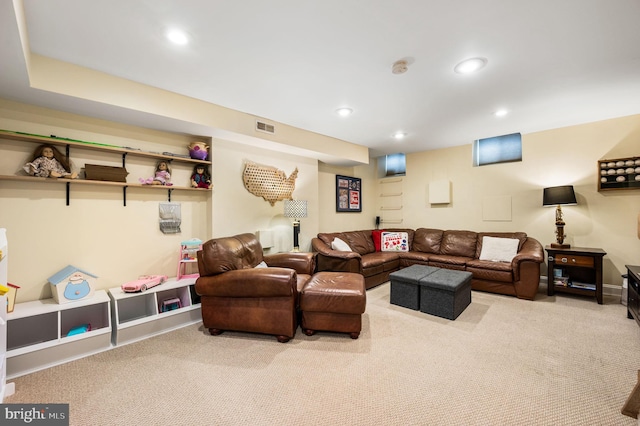 866 N 20th St, Philadelphia, PA 19130 - living room featuring carpet flooring, recessed lighting, and baseboards