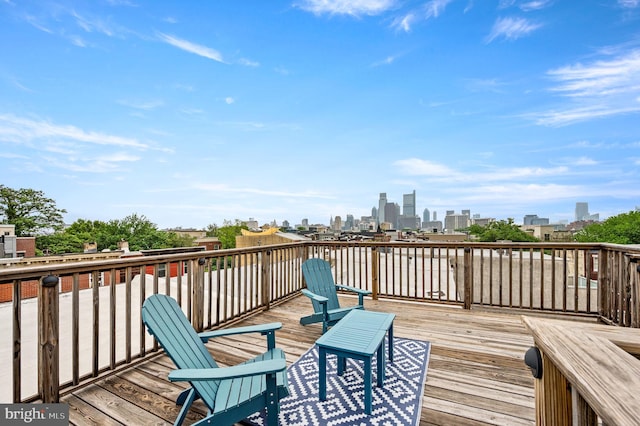 866 N 20th St, Philadelphia, PA 19130 - wooden deck with a skyline view
