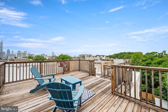 866 N 20th St, Philadelphia, PA 19130 - wooden deck with a skyline view