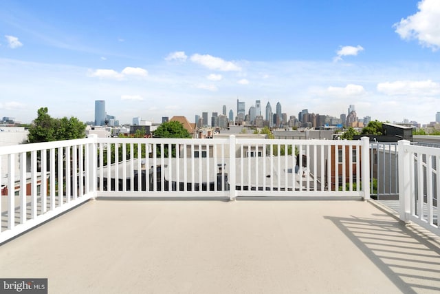 view of patio / terrace with a view of city