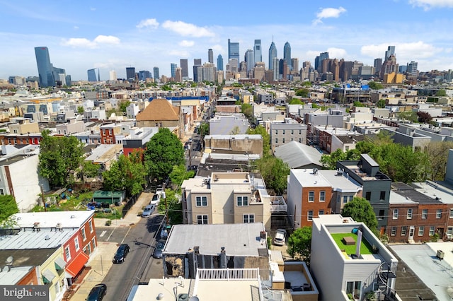drone / aerial view featuring a view of city