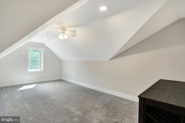 172 Charles St, Hanover, PA 17331 - bonus room with lofted ceiling, baseboards, carpet flooring, a ceiling fan, and recessed lighting