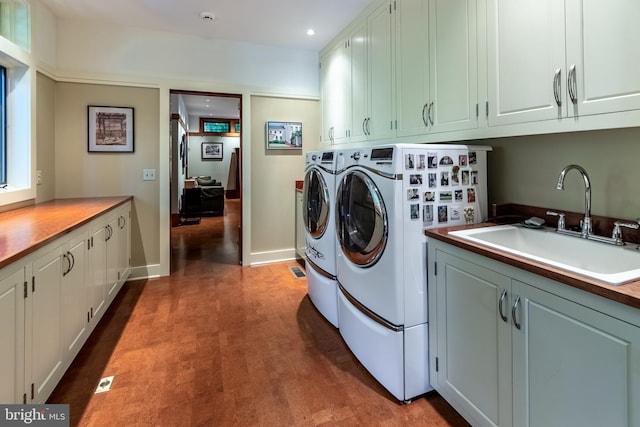 7004 Upper York Rd, New Hope, PA 18938 - washroom with separate washer and dryer, cabinet space, and recessed lighting