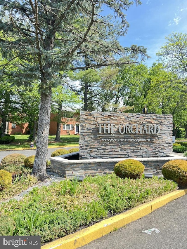 view of community sign