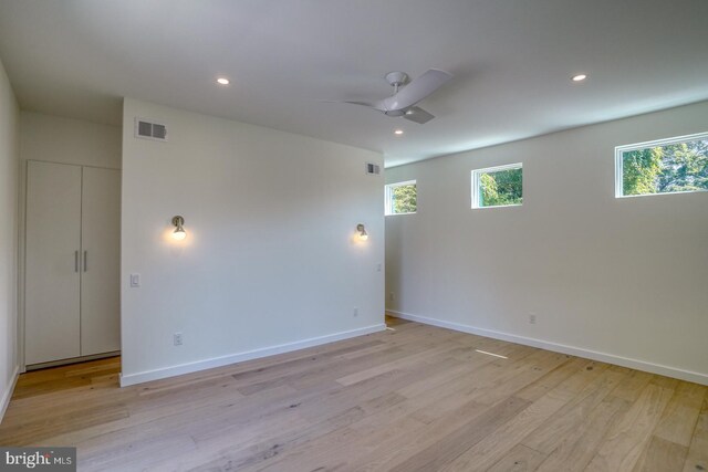 19690 Dunbar St, Rehoboth Beach, DE 19971 - spare room with light wood-style floors, ceiling fan, and recessed lighting