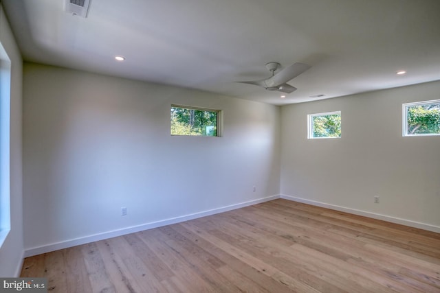 19690 Dunbar St, Rehoboth Beach, DE 19971 - spare room with ceiling fan, light wood-style flooring, and recessed lighting