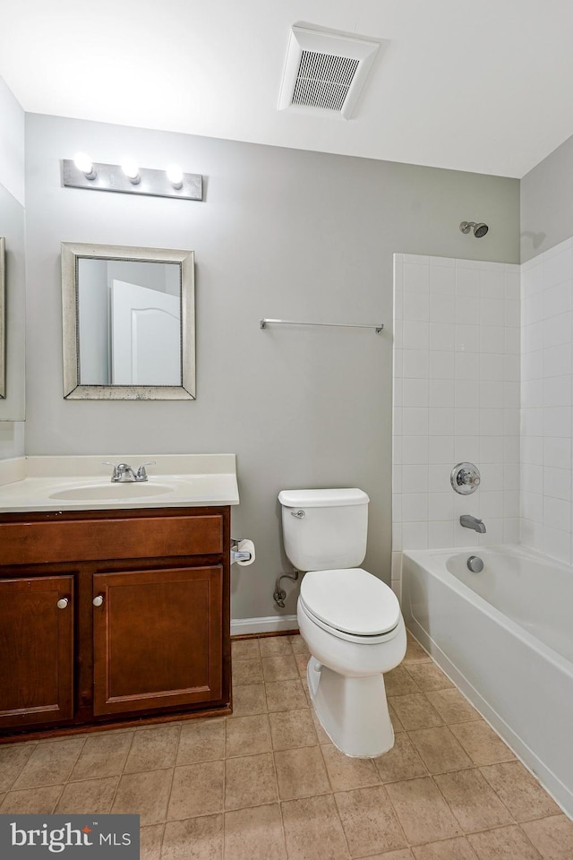 25187 Hummocky Ter, Aldie, VA 20105 - full bath with toilet, vanity, bathtub / shower combination, baseboards, and tile patterned flooring