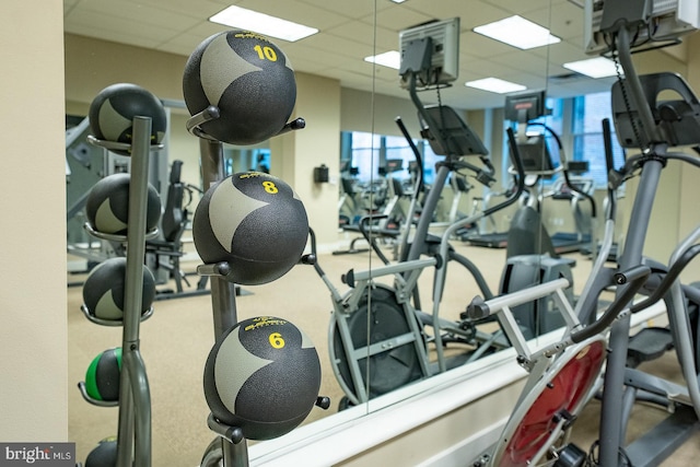 1101 Locust St Unit 8B, Philadelphia, PA 19107 - workout area with a drop ceiling