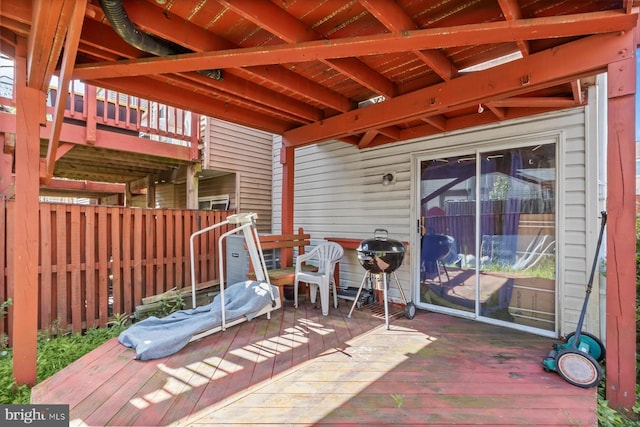 view of patio / terrace with a wooden deck