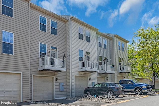view of building exterior with a garage