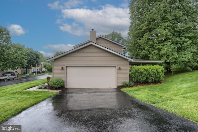 garage with driveway