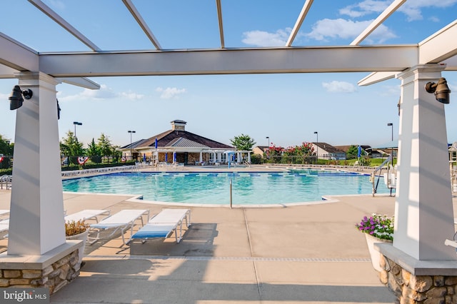 pool featuring a patio