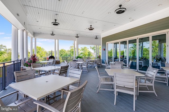 view of patio featuring outdoor dining area