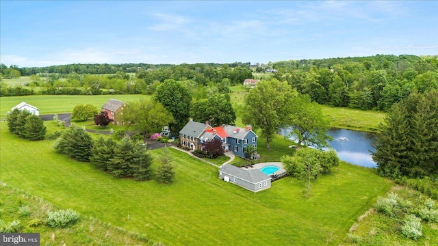 4285 Applebutter Rd, Perkasie, PA 18944 - view from above of property featuring a nearby body of water and a pool area