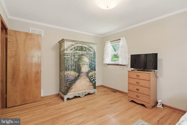 111 Trevanion Rd, Taneytown, MD 21787 - living area with light wood-type flooring, ornamental molding, and baseboards