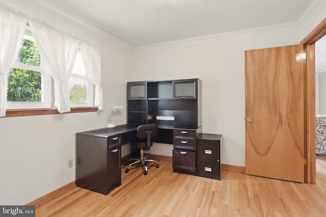 111 Trevanion Rd, Taneytown, MD 21787 - office space with light wood-type flooring, crown molding, and baseboards