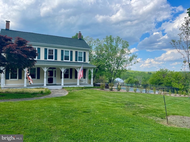 16350 Matthews Rd, Monkton, MD 21111 - view of front of house featuring a chimney, a porch, and a shingled roof