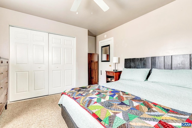 654 Bybee Rd, Louisa, VA 23093 - bedroom with a closet, carpet, and ceiling fan