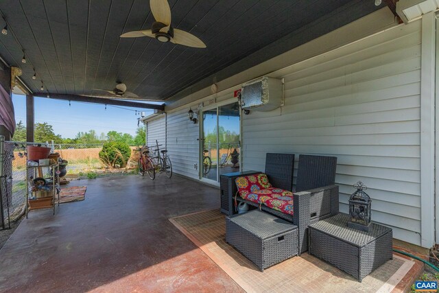 654 Bybee Rd, Louisa, VA 23093 - view of patio with fence and ceiling fan