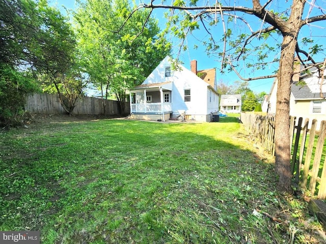 4503 Lasalle Ave, Baltimore, MD 21206 - view of yard featuring a porch and a fenced backyard