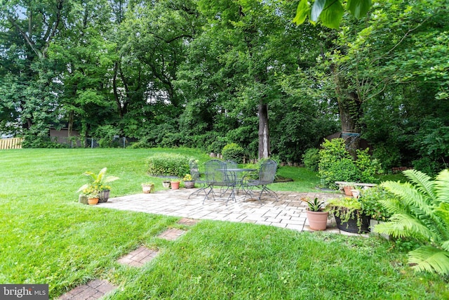8108 Beech Tree Rd, Bethesda, MD 20817 - view of green lawn with a patio area