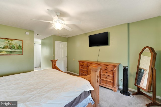 177 Pearce Creek Dr, Earleville, MD 21919 - bedroom with light carpet, a ceiling fan, baseboards, and a closet