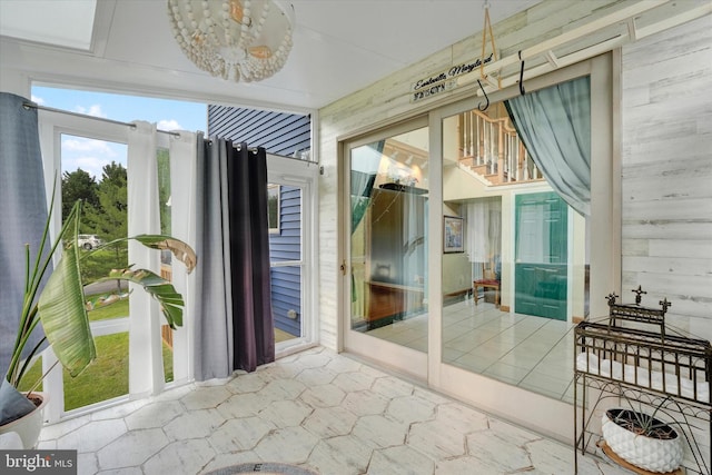 177 Pearce Creek Dr, Earleville, MD 21919 - sunroom featuring a chandelier