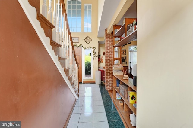 177 Pearce Creek Dr, Earleville, MD 21919 - entrance foyer featuring healthy amount of natural light, tile patterned floors, a high ceiling, and stairway