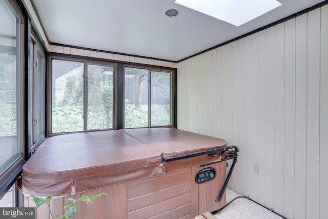 office with a skylight and healthy amount of natural light