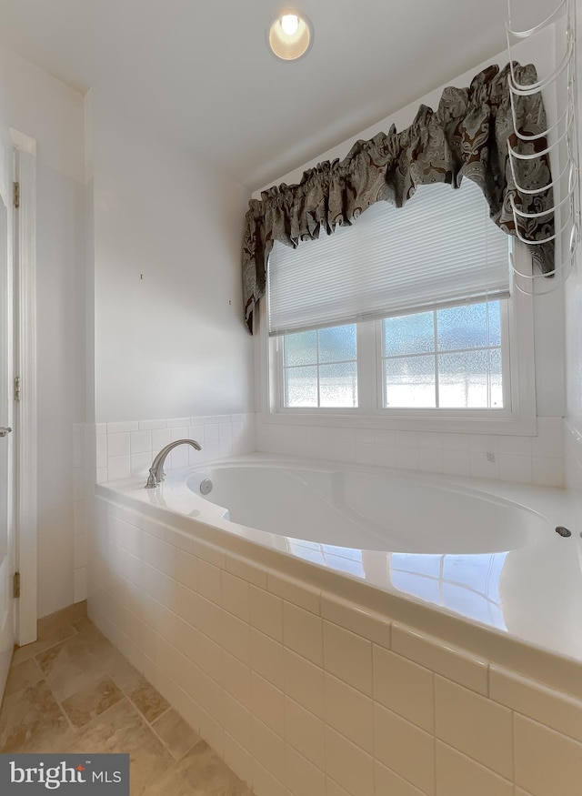 full bathroom featuring a garden tub
