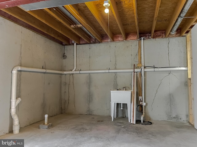 view of unfinished below grade area
