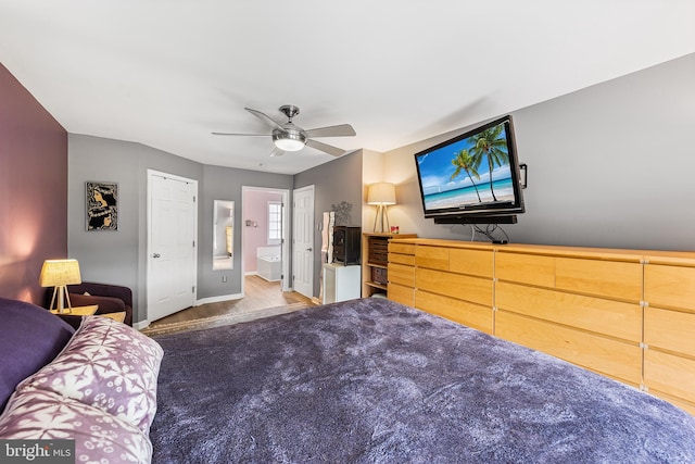 1 Deep Pond Dr, Spring City, PA 19475 - bedroom with baseboards, ceiling fan, and wood finished floors