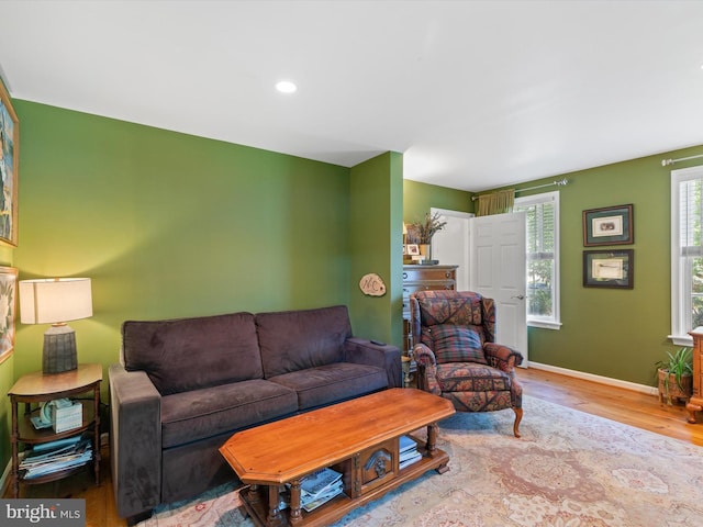 744 Goose Neck Dr, Lititz, PA 17543 - living area with wood finished floors, baseboards, and recessed lighting