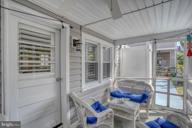 2 E Atlantic St Unit 1, Fenwick Island, DE 19944 - sunroom with a ceiling fan