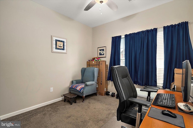 176 Bobbys Branch Rd Unit 56, Millsboro, DE 19966 - office featuring ceiling fan, carpet, and baseboards