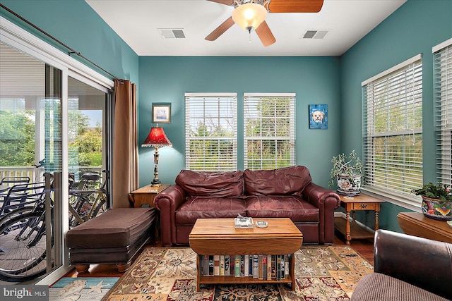 176 Bobbys Branch Rd Unit 56, Millsboro, DE 19966 - living room featuring ceiling fan and wood finished floors